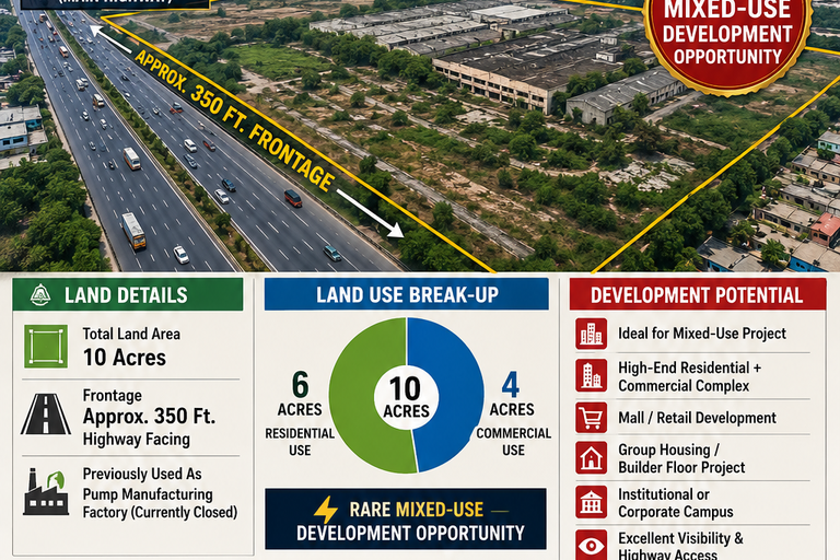  Acres Prime Industrial Land for Sale – Delhi Mathura Road